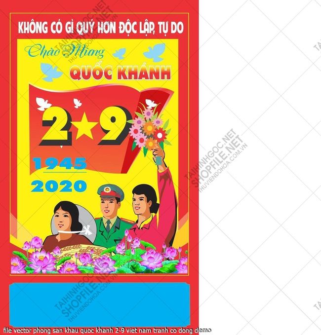 file vector phong san khau quoc khanh 2-9 viet nam tranh co dong